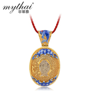 Thai Thai silver Crystal fish gold-plated filigree pendant women vintage ethnic jewelry pendant silver flowers