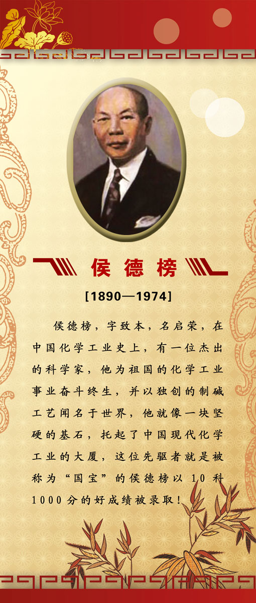 海报印制设计展板素材侯德名人简介定制写真