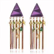 Mu-Mu-accessories head loved long fringed temperament sweet female synthetic crystal earrings fashion earrings 802