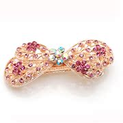 Post Korean version of smile package bow Pearl rhinestone top clamp horizontal clamp new hair Barrette headdress ornament