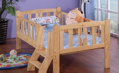 2014新款特价儿童床实木松木带楼梯公主女孩三面带护栏床单双人床