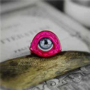 小樱桃 人气品牌 原创设计师原宿手工牛皮义眼眼睛眼球戒指指环
