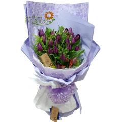 19朵紫色郁金香花束情人节上海鲜花速递生日鲜花2911向日葵花坊