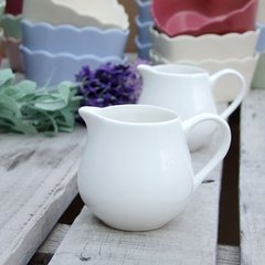 欧式纯白陶瓷奶杯小奶壶酱汁杯蜂蜜杯调料杯外贸白色咖啡奶壶出口