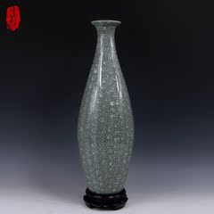 龙泉青瓷/陶瓷瓶 珍珠长花瓶家居摆件复古装饰品传世哥窑收藏品