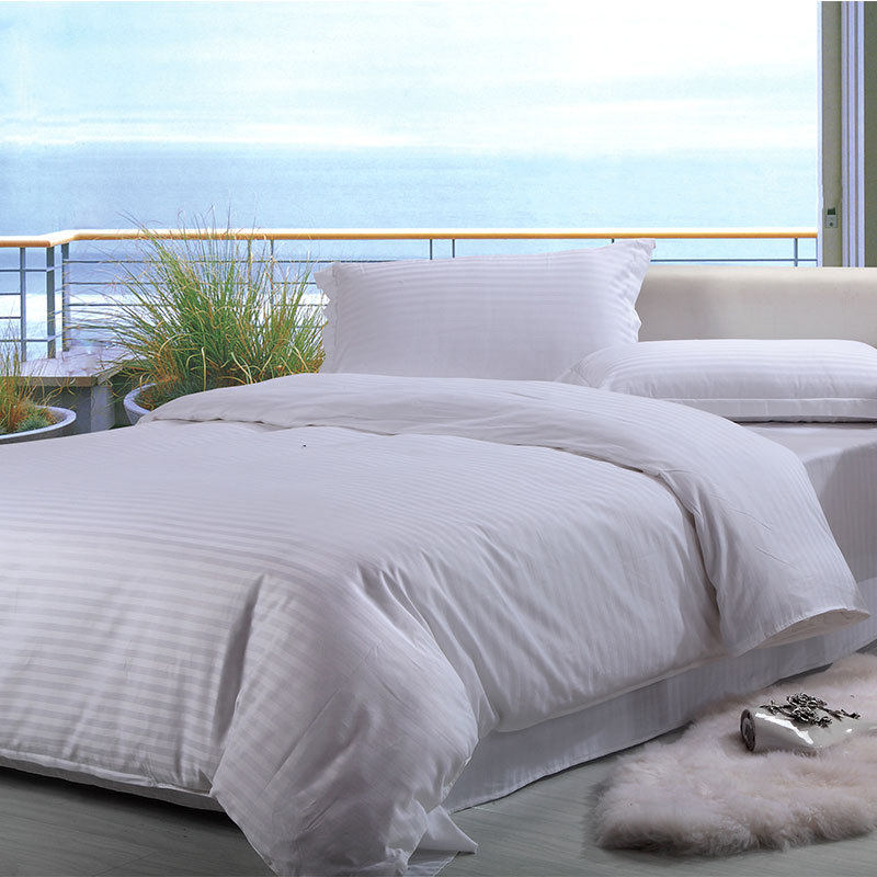 宾馆 酒店 医院 床品 床上用品 批发 全棉 纯棉 缎条 被套 床单