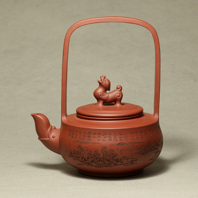 陶源斋 实力派作者徐娟㊣瑞兽提梁 600cc宜兴紫砂壶