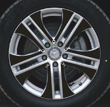 奔驰E300L轮毂贴 E300L 专用轮毂碳纤维贴纸改装轮毂贴 免邮！