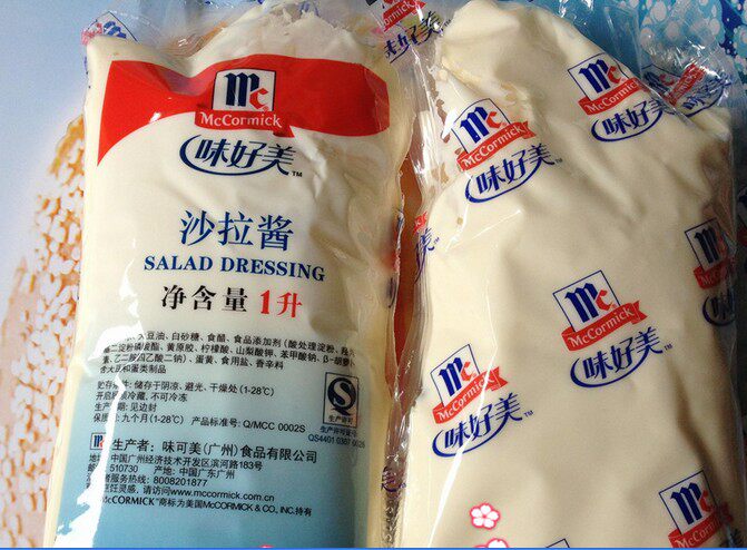 厂家直销味好美1kg包装上海肯德基沙拉酱汉堡手抓饼水果蔬菜材料