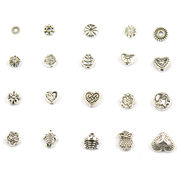 DIY jewelry accessory new loose beads Tibetan silver bead spacer often heart-shaped GE Miao silver round beads, bead GE-Pearl