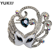 YUKI Crystal luxury corsage brooch women ball new for fall/winter jewelry Korea tide men''s suit collar pin