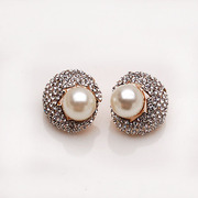 Post Korean version of smile package exquisite MM rhinestone earrings ear studs earrings Pearl Earring new Korea ear ornaments