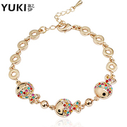 YUKI female Crystal rhinestone jewelry bracelet bracelet Korean fashion cute clown fish Valentine''s surprise gift