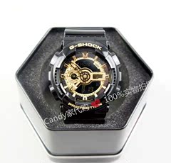 Candy家 CASIO卡西欧G-SHOCK户外运动防水手表GA-110GB-1A黑金