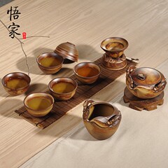 悟家 粗陶贯斗双龙 茶具套装 陶瓷功夫茶具 茶具套装特价整套茶具