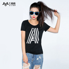 Summer of seven space space OTHERMIX2015 new letter printing easy slimming t shirts women