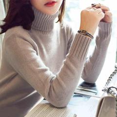 秋冬新款韩版女装高领毛衣女针织衫套头加厚长袖修身显瘦打底衫