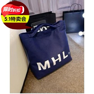 古馳購物袋老虎頭 2020韓復古單肩包字母MHL帆佈袋牛仔佈環保袋購物袋手提袋女 古馳老虎包