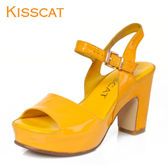 KissCat coarse with EK33301-02 kissing the cat cow leather fashion mosaic platform high heel women's sandals