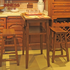 英尼斯 实木餐桌椅休闲桌椅组合简约早餐桌可折叠吧台简约现代