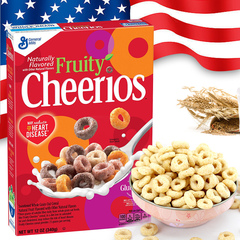 美国进口Cheerios将军通用磨坊水果味即食免煮早餐麦片燕麦圈340g