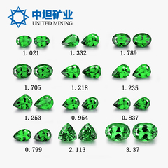 【中坦】沙弗莱裸石戒面限量配对天然彩色绿宝石vivid完美