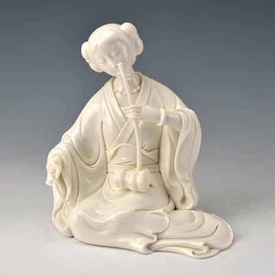 手签 省级工艺美术大师 郑国明 64《细十番-二胡》玉白瓷藏品