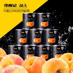 包邮晶玉小黑罐水果黄桃罐头300g*9罐砀山特产黄桃零食品即食