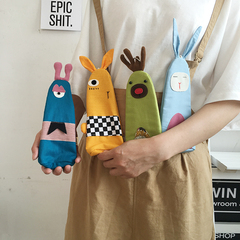 韩国ulzzang卡通动物帆布软妹笔袋创意可爱小清新女生文具收纳袋