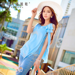 Female summer Shirt Pink large irregular temperament doll 2015 summer styles jackets tide dress shirt