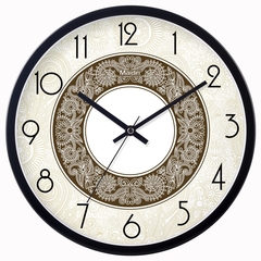 麦丁客厅卧室欧式挂钟欧式静音钟表简约创意圆形时钟石英钟418