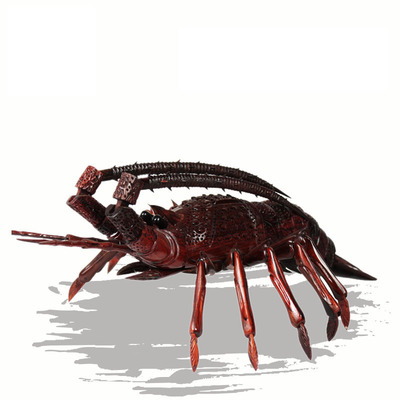 老挝大红酸枝 大龙虾木雕 工艺摆件