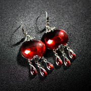 Thai Thai silver jewelry 925 Silver red CZ earrings fashion earrings women''s noble luxury