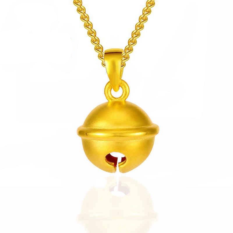 纯银镀3d黄金哆啦a梦同款铃铛沙金吊坠项链男女时尚生日礼物包邮