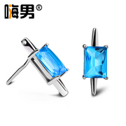 Hypo-allergenic! Korean fashion S925 fungus nails man Stud Earrings diamond single tide Korea ear jewelry