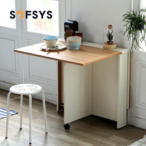 SOFSYS桌子折叠餐桌家用小户型吃饭桌长方形简易伸缩移动桌1.2米