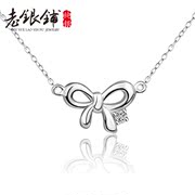 Old silver necklace 925 Silver Pu women Korea bow silver necklace women fashion jewelry necklace Valentine''s day gifts