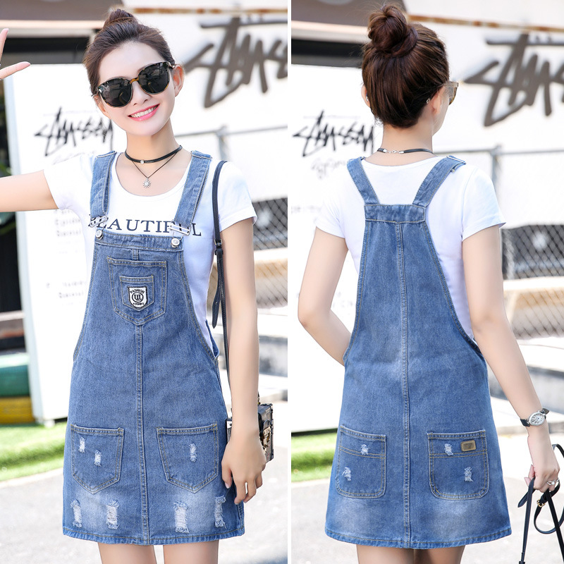 women denim jumpsuit skirt学院风牛仔短裙韩版背带连衣裙吊带裙在类目 女装/女士精品, 半身裙中 - 来自Buy2taobao.com提供专业的淘宝代购服务