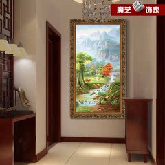 魔艺饰家 纯手绘欧式风景油画竖版壁画走廊玄关挂画乡间小路挂画