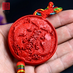 传统特色手工艺品漆器中国结雕漆车挂件中国风出国礼品送老外商务
