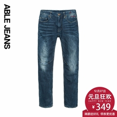 ABLE JEANS潮牌专柜新品男士经典立体剪裁直筒牛仔长裤801074