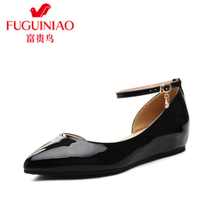 Rich bird fall 2015 women's shoes women's flat flat pointed shoes leather women shoes white shoes