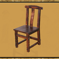 复古餐厅靠背椅子实木防腐木小椅子 小板凳室内户外防腐碳化餐椅