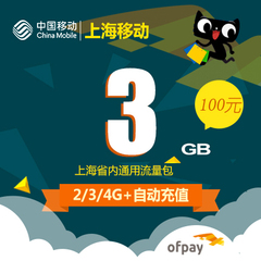 上海移动 流量包3G 本地流量 本省使用 当月有效