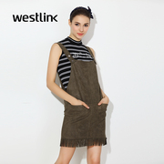 Westlink/West spring 2016 new army green tassel was thin and detachable Siamese Korean overalls