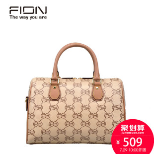 gucci帆布包經典 FION 菲安妮 新品經典印花休閑女包 時尚波士頓包 枕頭手提包 帆布包