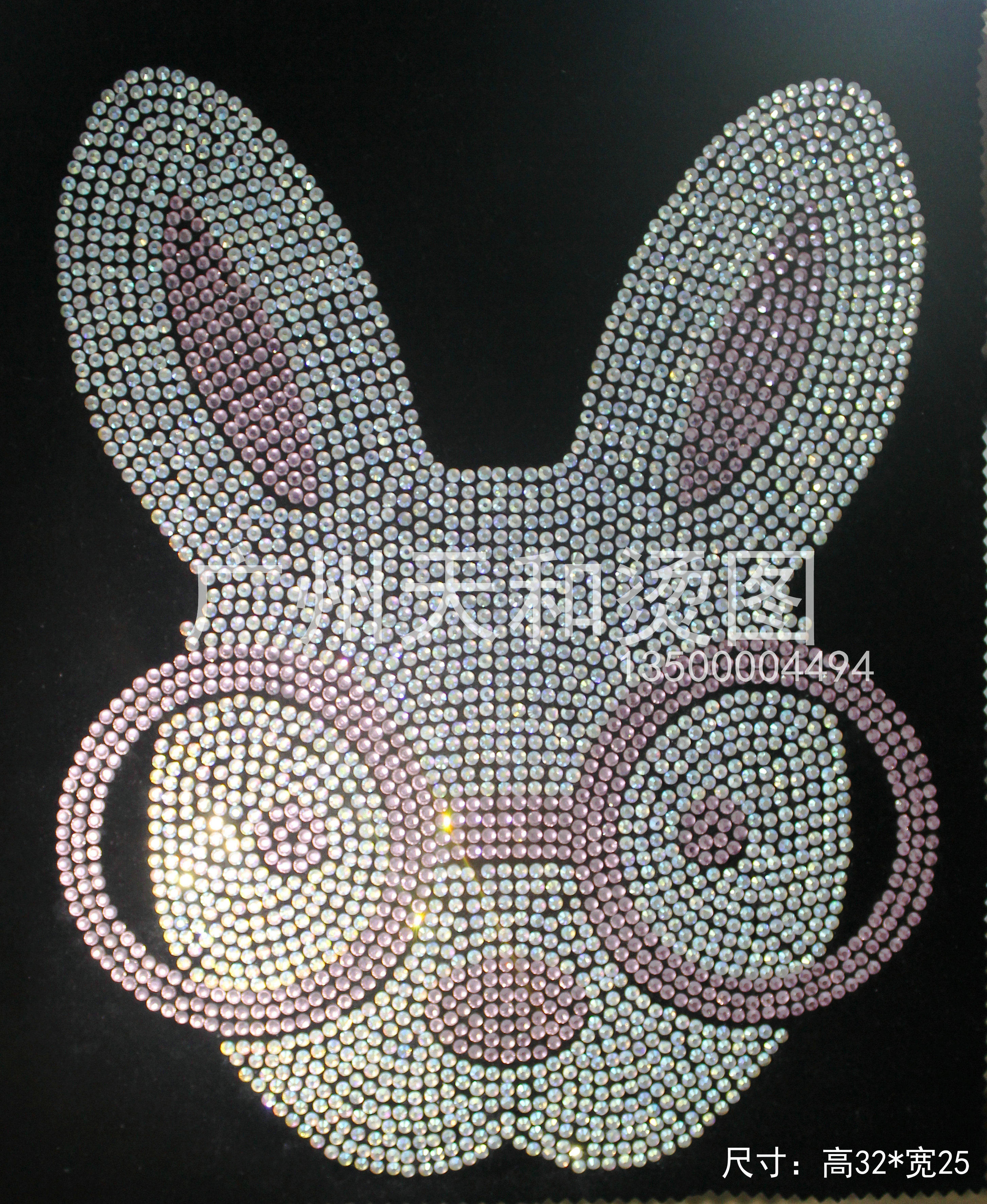 超闪可爱兔子 烫图水钻衣服烫钻图案贴成品图服装辅料diy饰品定制