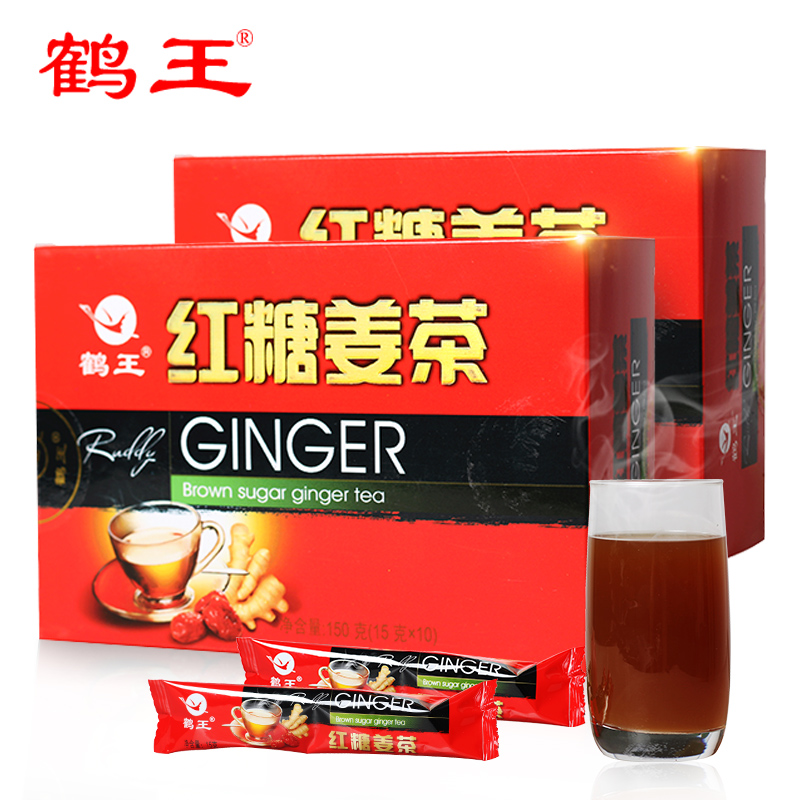 【买3送1】鹤王红糖姜茶老姜茶300g 生姜袋泡茶红枣姜茶量贩2盒装产品展示图1