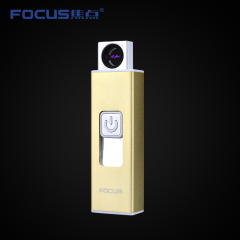 focus焦点USB电弧充电打火机防风金属创意个性礼品男士电子点烟器