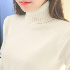 秋冬新款短款加厚保暖高领毛衣女装套头针织衫韩版修身长袖打底衫